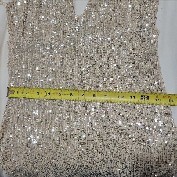 Light gold sequins mini dress - Picture 8 of 9